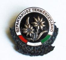 ~1965. "Szpartakusz Természetjáró" tűzzománcozott ezüstözött turista jelvény T:1-
