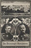 'Die Bezwinger Rumäniens' Mackensen, Falkenhayn; Bucharest castle