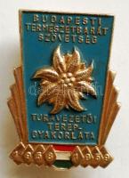 1958-59. "Budapesti Természetbarát Szövetség - Túravezetői Terepgyakorlata" festett fém jelvény T:2