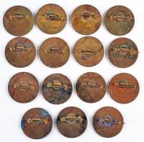 1957. "1919-1957" zománcozott KISZ jelvény angol nyelvű felirattal (15x) T:2