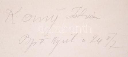 1922 Kerny István (1879-1963): Vadász zsákmány. Vintage fotó, feliratozott, 22x25 cm