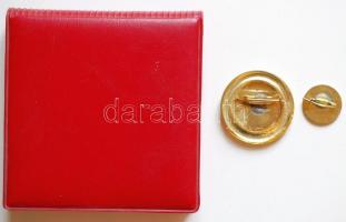 ~1960. "Budapesti Természetbarát" aranyozott kitüntető jelvény és miniatűr kitűző eredti d...