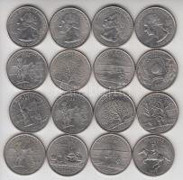 Amerika Egyesült Államok 1999-2002. 1/4$ klf emlékkiadások (16x) T:1-2 USA 1999-2002. Quarter Dollar, different commemorative coins (16x) C:UNC-XF