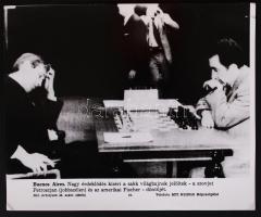 1978 Sajtófotó a Buenos Aires-i sakkvilágbajnokságról, Fischer és Petroszjan, 20x24cm