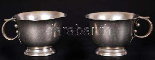 Brendorf leveses alpakka kiöntő, "Torkos étterem" felirattal az alján, jelzett, összesen:2 db, m:7 cm, d:11 cm