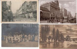 9 db régi képeslap: Dürnstein, Belgrade, Innsbruck, Zagreb, Frantiskovy Lázne, Mariánské Lázne, Frankfurt, Kinderhuldigungs Festzug