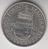 1991. 100Ft "II. János Pál pápa látogatása" (2x) T:BU