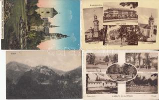 9 db régi képeslap: Kisvárda, Pécsvárad, Eger, Máriaremete, Szabadka, Kassa, Békéscsaba, Harkány, Kékkő
