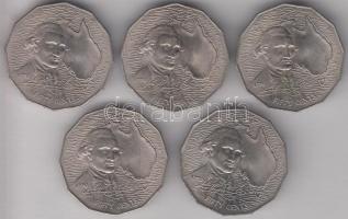 Ausztrália 1970. 50c "Cook ausztráliai útja" (5x) T:2 Australia 1970. 50 Cents "Capt.James Cook-Botany Bay" (5x) C:XF