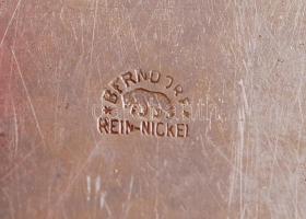 Brendorf  kör alakú tálca, alpakka, jelzett, d:31 cm