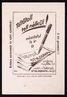 1940 Levlap méretű naptár Stylograph-reklámmal