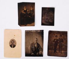 Cca 1900 5db kfl méretű ferrotípia