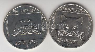 1985. 100Ft (2x) "Természetvédelem - Vadmacska, Mocsári teknős" T:BU