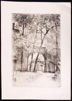 Olejnik jelzéssel: Kert. Rézkarc, papír, 38x27cm