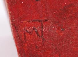 M.T. jelzéssel: Nonfiguratív. Festett agyag, 19cm