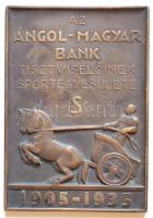 1935. "Az Angol-Magyar Bank Tisztviselőinek Sportegyesülete" Br plakett. Szign.: LUDVIG (85.4x60mm) T:2