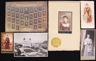 1910-1940 6 db kfl témájú, nagyrészt keményhátú, debreceni fénykép, kfl fotósoktól (pl.: Gondy és Egey; Brassay J. Zoltán; Letzter József stb..) kfl méretekben