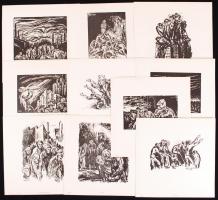 Pérely Imre (1898-1944): Fény és Árnyék c. mappája. Benne 10 grafika és rajz (nyomdai sokszorosításs...