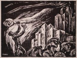 Pérely Imre (1898-1944): Fény és Árnyék c. mappája. Benne 10 grafika és rajz (nyomdai sokszorosításs...