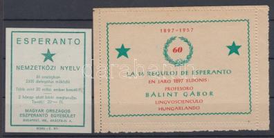 1957 Eszperantó - 60 éves a nemzetközi nyelv 2 klf levélzáró