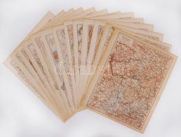 Cca 1890 A Meyers Konv. Lexikon 13 db dupla oldalas térképe európai országokról, tartományokról. 31x25 cm