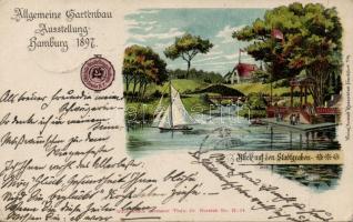 1897 Hamburg Gartenbau Ausstellung / Gardening Expo litho (fa)