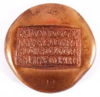 Asszonyi Tamás (1942-): Névjegy plakett. Bronz, jelzett, d:5 cm