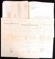 1930-1970 25 db különféle, ám összetartozó okmányból, igazolványból és bizonyítványból álló tétel