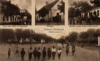 Tárkány Római katolikus iskola, jegyzőlak, plébánia, Németh József üzlete, Kisbéri utca