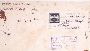 Vera Dajht Kralj: Portré. Gouache, aranypor, papír, jelzett / 
Vera Dajht Kralj: Portrait. Gouache, ...