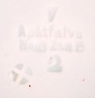 XIX. sz Mariska feliratos jelzett Hollóházi kerámia tányér, kézzel festett (korának megfelelő állapo...