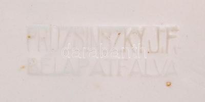 XIX. sz vége Bélapátfalva benyomott jelzéses kerámia tányér, kézzel festett (korának megfelelő állap...