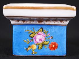 Altwien fűszertartó, jelzett, kézzel festett, teteje hiányzik, hibátlan, m:5 cm