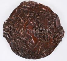 Szecessziós fém falidísz / Art nouveau wall ornament 30 cm