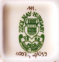 Zsolnay búzavirág mintás kis váza, kézzel festett, jelzett, hibátlan, m:15 cm