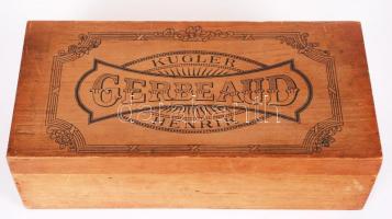 Régi Kugler Henrik Gerbeaud fa dobozka /  Vintage Gerbeaud wooden box, 33×16 cm, m:10 cm