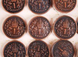 cca 1910 20 db osztrák 1 koronásokat ábrázoló régi fémgomb / Buttons depicting 1 Corona coins