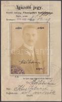 1919 Resicabányai fényképes igazoló jegy / ID from Resita