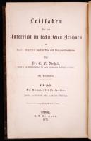 Schnedar Rudolf: Grundzüge Der Darstellenden Geometrie Nebst Ihrer Anwendung Auf Schattenbestimmung... Brünn 1856 Winiker + Dietzel: Die Elemente der Perspektive... LIepzig. 1871 Seeman. foltos egészvászon kötés / stained linen binding