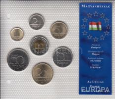 1994-2004. 1-100Ft "Az utolsó forint forgalmi pénzek" laminált kiadásban T:1