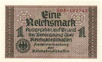 Német 3. Birodalom / Német megszállt területek 1940-1945. 1M (3x) sorszámkövető T:I
German Third Rei...