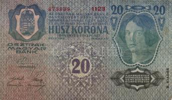 1913. 20K piros "Deutschösterreich" felülbélyegzéssel T:III