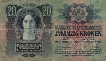 1913. 20K piros "Magyarország" körbélyegzővel és áthúzással érvénytelenítve T:III-