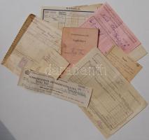 9 db régi számla, nyugta, átvételi jegy,száálitási jegy  ...