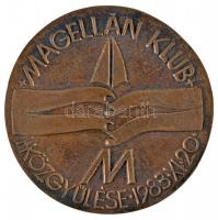 1983. "Magellán Klub Közgyűlése" nagy méretű Br emlékérem dísztokban (99mm) T:1