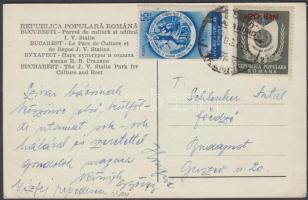 1956 Vastagh György vízilabdázó saját kézzel írt képeslapja Schlouher Antal főjegyzőnek