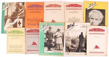 1927-1928/1941-1943 Hid. Irodalmi, művészeti és társadalmi folyóirat. I/4-6, II/1-5; 4 klf szám