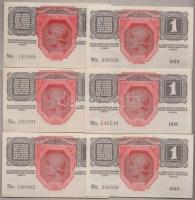 1916. 1K "Deutschösterreich" felülbélyegzéssel (6x) T:I-
