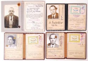 1930-1968 4 db arcképes utazási igazolvány