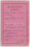 1918 fényképes katonai igazolvány magyar katona részére / military id